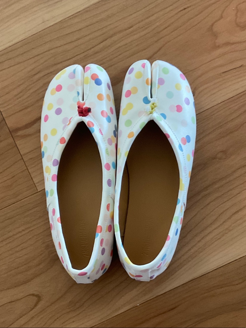 White Polka Dot Tabi flats PLEASE SHARE THANKS!!
